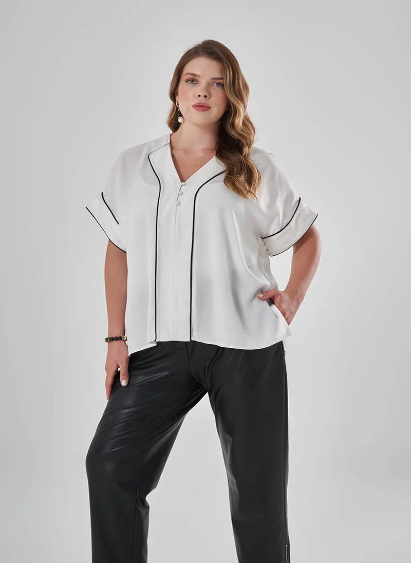 MIZALLE Pıpıng Satin Shirt