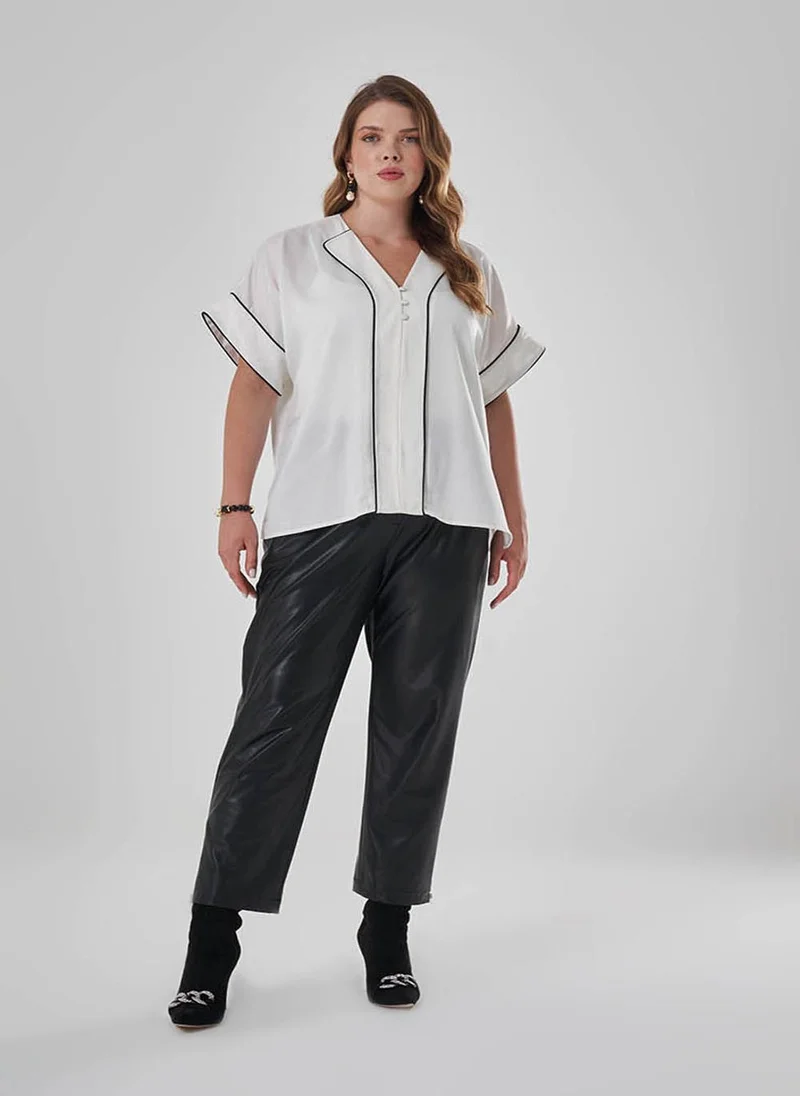 MIZALLE Pıpıng Satin Shirt