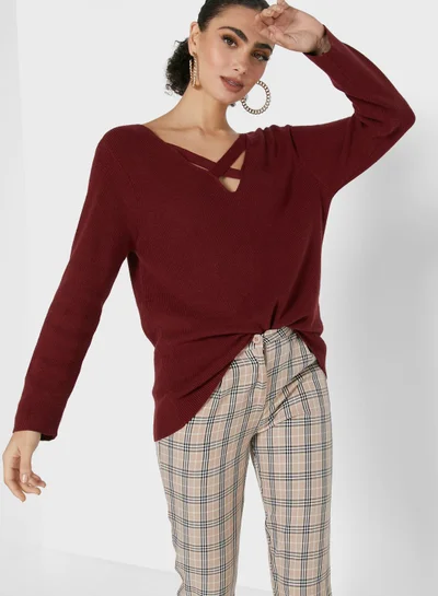 Ginger Criss Cross Front Detail Sweater