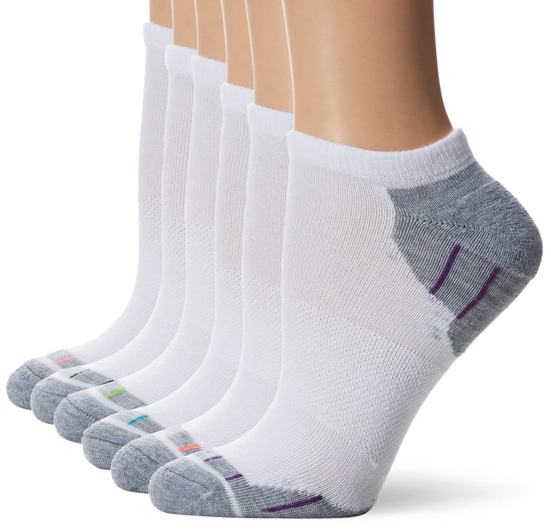 Hanes womens 6-pair Comfort Fit No Show athletic socks, White, 8 12 US - Image 1