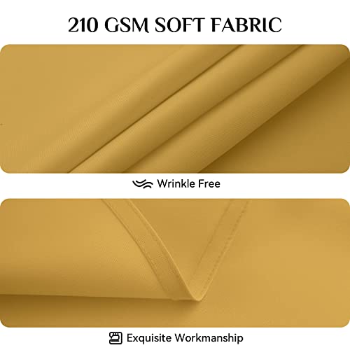 Softalker Round Tablecloth, Waterproof & Stain Resistant Table Cloth Wrinkle Free Fabric Washable 210GSM Polyester Table Cover for Dining/Party/Outdoor - 60 inch,Gold - Image 4