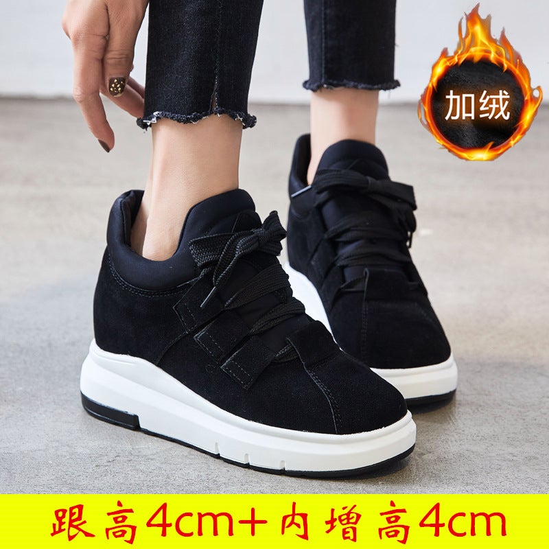 Shoes for Women in Winter Fleece-Lined to Heattech New Style 32 Thick Soles 33 Inner Heightening 34 Popular Sports K-Style Versatile Lightweight Cotton Shoes - Image 1
