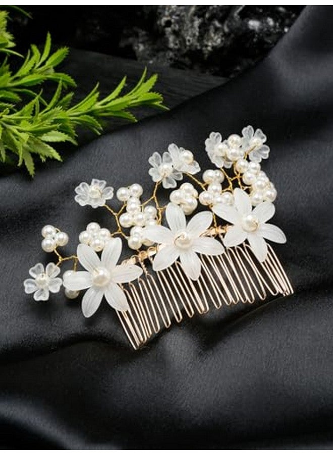 YouBella Jewellery for Women Stylish Hair Comb Hair Pin Hair Accessories for Women and Girls (White) (YBHAIR_41713) - Image 2
