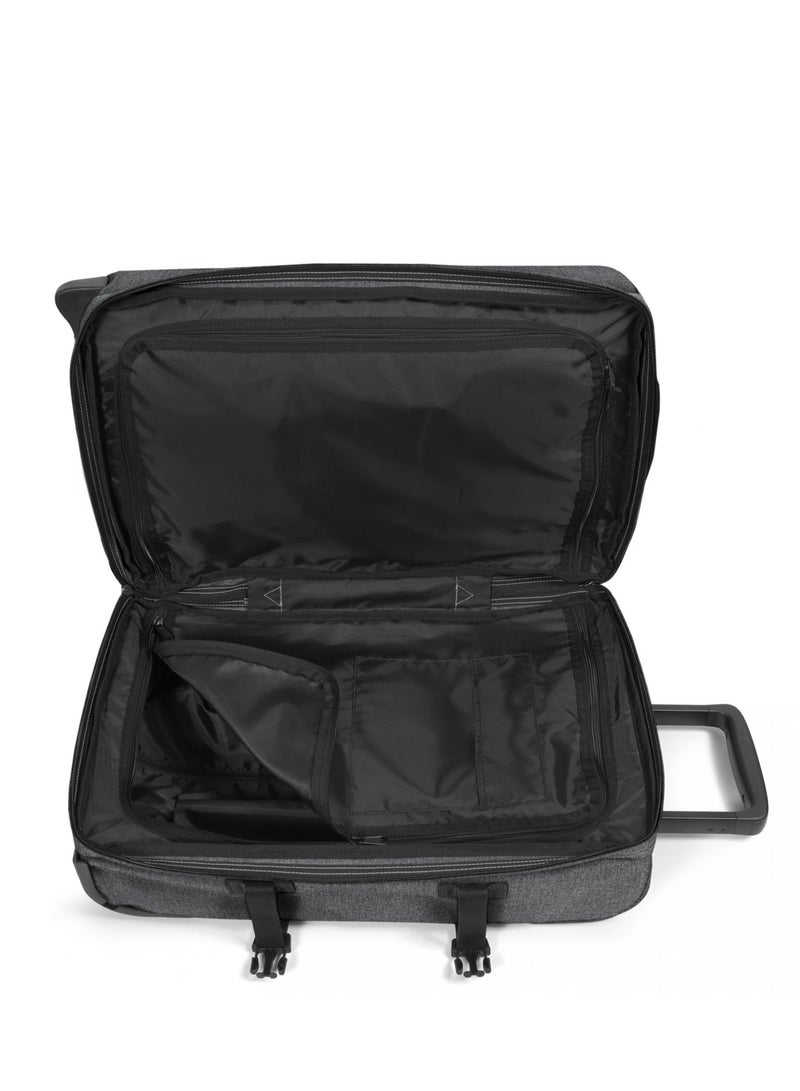 EASTPAK TRANVERZ 2-wheel travel trolley with 2 main compartments Luggage Small Bag Black Denim - Image 5