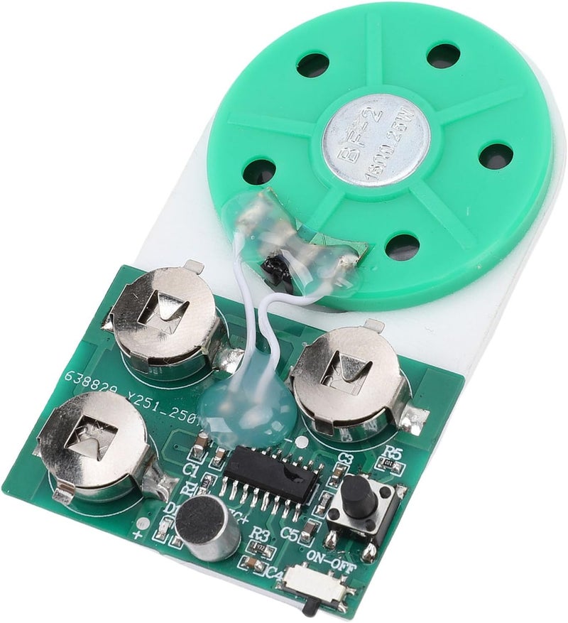 Yunseity Personalized Voice Recording, Battery Powered Sound Recording Module with Speaker, White Voice Greeting Card Album for Crafting, Clear Sound Output for Present Making - Image 1