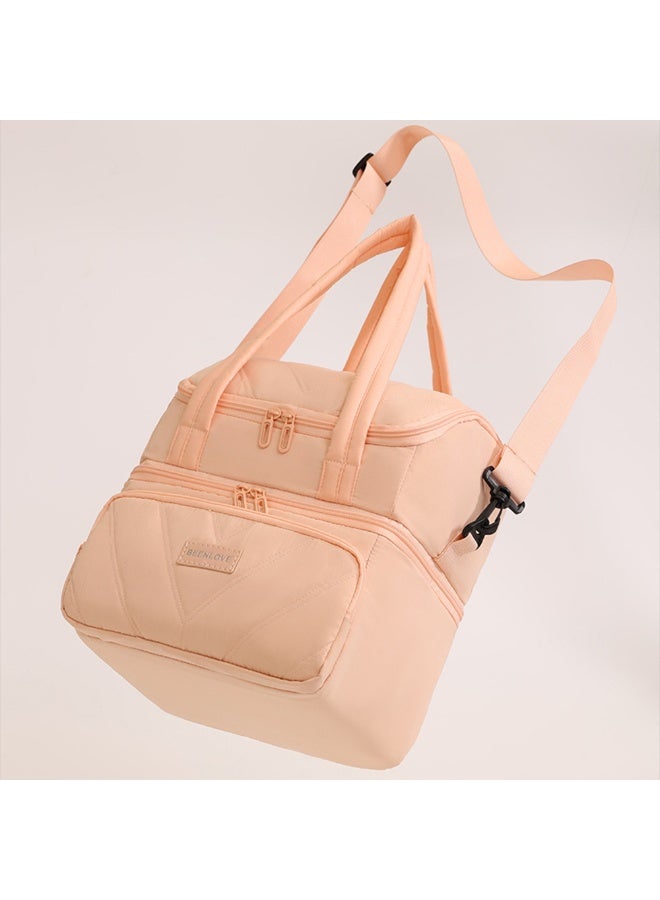 Double Layer Large Capacity Lunch Bag For Office Picnic Outdoor Camping With Detachable Shoulder Strap Soft Waterproof Multi-pocket Portable Insulation Lunch Box Tote Bag - Image 4