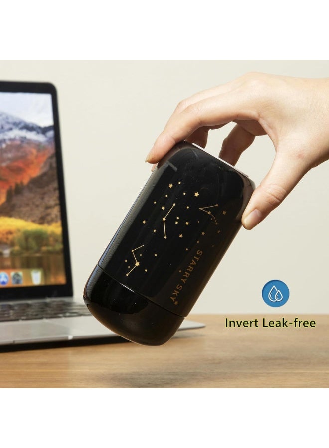 7 oz Starry Sky Thermal Water Bottle with 304 Stainless Steel Vacuum Insulation and Leakproof Design, Black - Image 3