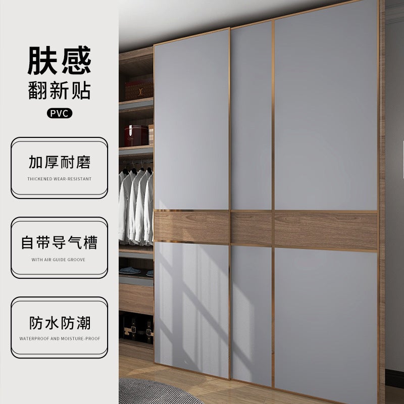 Skin-Sensitive Wallpaper Waterproof Solid Color Self-Adhesive Furniture Wallpaper Living Room Dormitory Bedroom Instant Sticker Wardrobe Door Renovation - Image 2