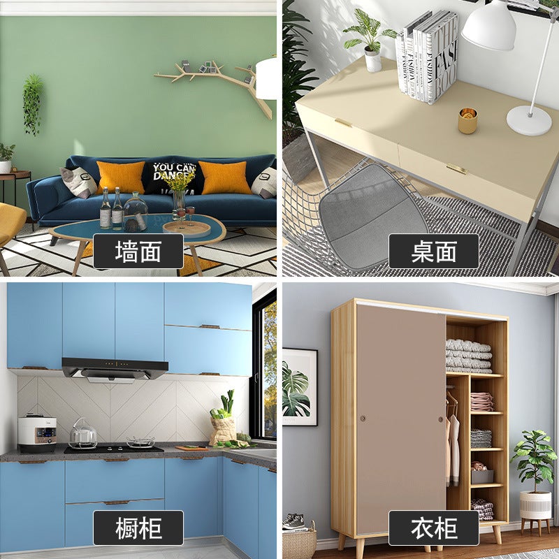 Skin-Sensitive Wallpaper Waterproof Solid Color Self-Adhesive Furniture Wallpaper Living Room Dormitory Bedroom Instant Sticker Wardrobe Door Renovation - Image 3