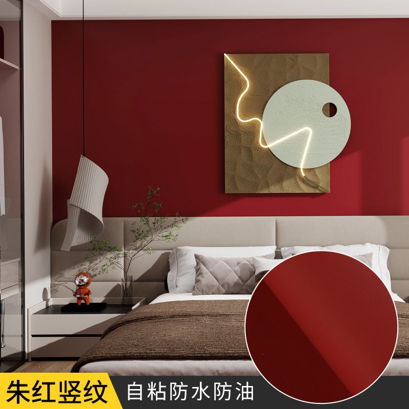 Skin-Sensitive Wallpaper Waterproof Solid Color Self-Adhesive Furniture Wallpaper Living Room Dormitory Bedroom Instant Sticker Wardrobe Door Renovation - Image 1
