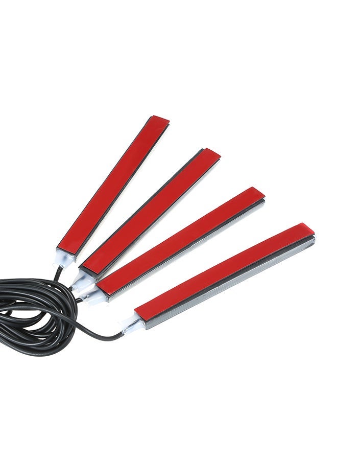 أضواء شريط LED ملونة للسيارة 4 في 1 لتزيين الأجواء الداخلية وأرضية البار مع جهاز تحكم عن بعد 12 فولت - Image 3