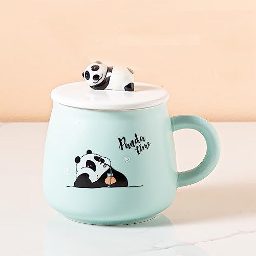 Mockery Funny Coffee Mug, Cute Ceramic Panda Mugs, Lovely Animal Tea Cups with 3D Panda Lid and Spoon, Best Gifts for Women, Mom, Kids, Family, Brothers and Friends (1PCS, 400ML) - Image 2