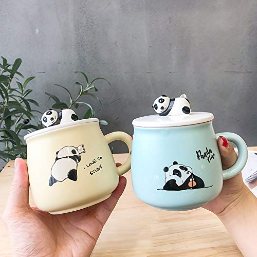 Mockery Funny Coffee Mug, Cute Ceramic Panda Mugs, Lovely Animal Tea Cups with 3D Panda Lid and Spoon, Best Gifts for Women, Mom, Kids, Family, Brothers and Friends (1PCS, 400ML) - Image 4