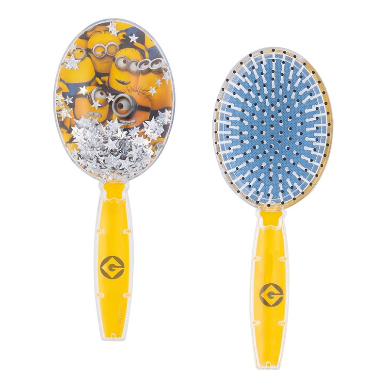Minions Hair Brush with Magical Sparkling Stars Confetti Hair Brush  Kids Hair Brush Ages 3