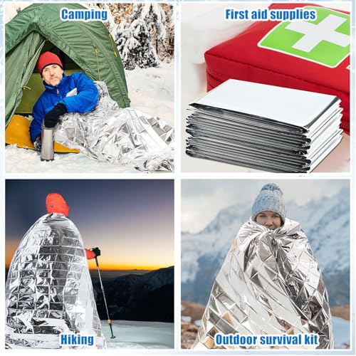 Jeere 180 Pcs Homeless Care Package Supplies Bulk Winter Emergency Thermal Blankets Warm Socks Touchscreen Gloves Space Blanket Survival for Cold Weather Outdoor for Men Women(Multi-Color) - Image 5
