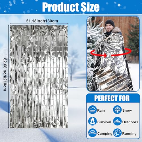 Jeere 180 Pcs Homeless Care Package Supplies Bulk Winter Emergency Thermal Blankets Warm Socks Touchscreen Gloves Space Blanket Survival for Cold Weather Outdoor for Men Women(Multi-Color) - Image 3