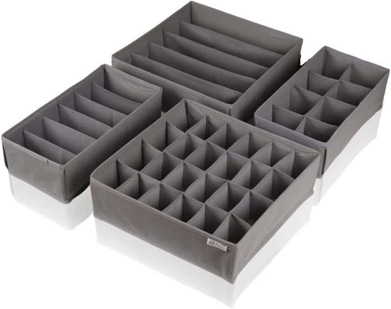 JD FRESH JD FRESH NonWoven 4 PCs Wardrobe Organizer For Clothes Cloth Organizer For Wardrobe Innerwear Undergarments Organizer For Women Wardrobe Shirt Pant Tshirt Dress Organizer Clothing Grey  - Image 1