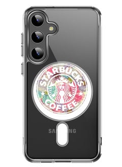 Magnetic Case for Samsung Galaxy S24 6.2-inch Compatible with MagSafe Wireless Charging, Shockproof Phone Bumper Cover Starbuck Colorful
