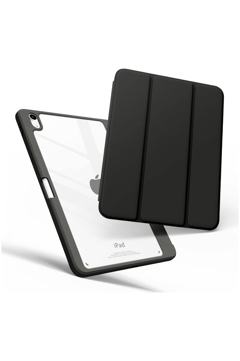 Case for iPad Air 5th/4th Generation 2022/2020 with Pencil Holder and Slim Smart Cover with Clear Back with 5/4 10.9 inch Supports Wireless Charging for iPad Pencil with Auto Sleep/Wake Microfiber