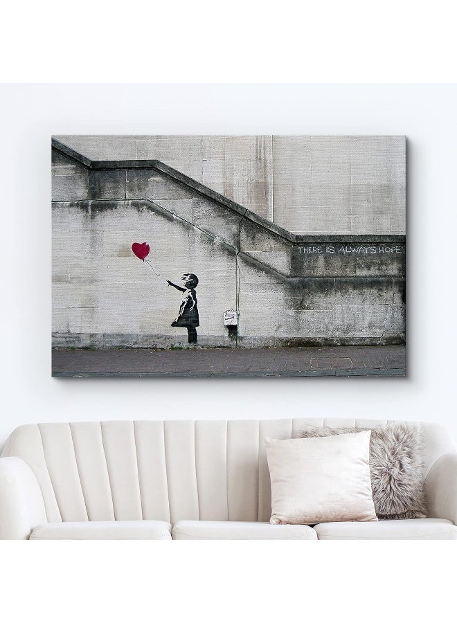 wall26 There is Always Hope Balloon Girl By Banksy Graffiti Canvas Prints Wall Art Canvas Wrap 30cm x 46cm - Image 2