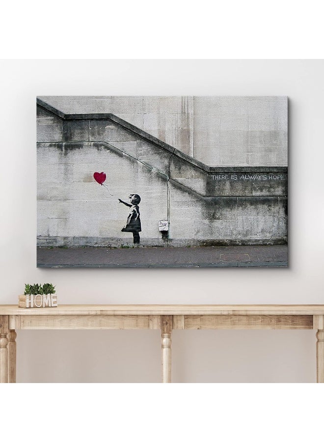 wall26 There is Always Hope Balloon Girl By Banksy Graffiti Canvas Prints Wall Art Canvas Wrap 30cm x 46cm - Image 3