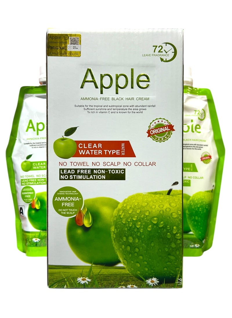Apple Blossom Naturals - Apple Ammonia Free Black Hair Color Cream 1000ml - Image 1
