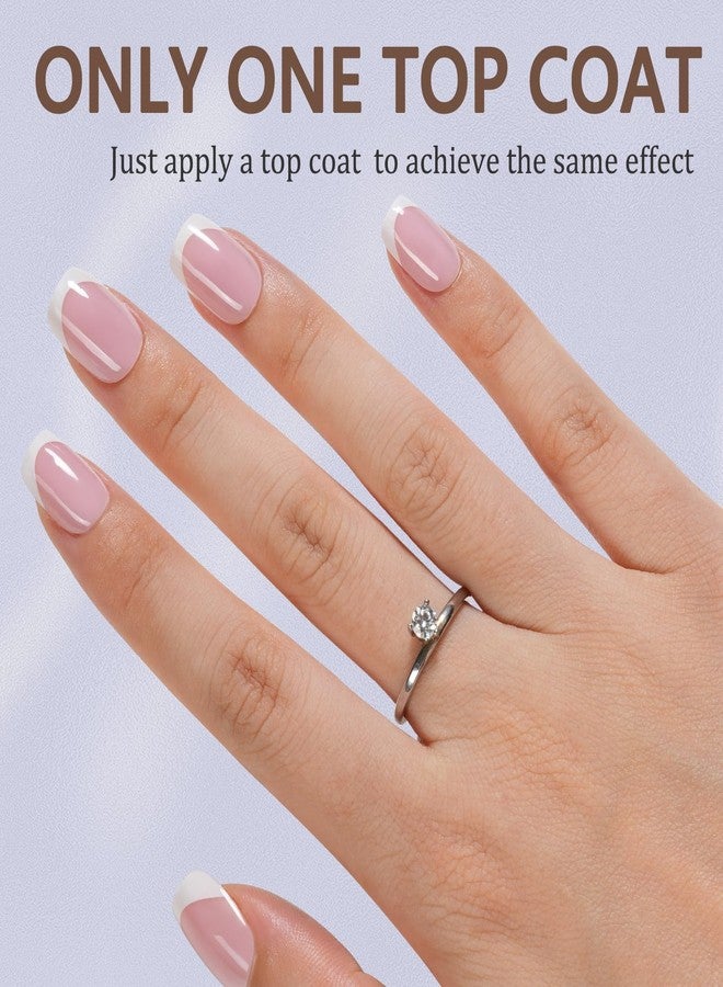 Misssix French Gel Nail Tips, 150Pcs French Tip Press on Nails Short Square Pink, No Need to File 3 in 1 Tips Pre-lasting, Gel Fake Nails for Nail Art DIY 15 Sizes - Image 2