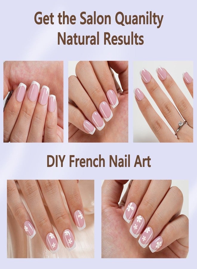 Misssix French Gel Nail Tips, 150Pcs French Tip Press on Nails Short Square Pink, No Need to File 3 in 1 Tips Pre-lasting, Gel Fake Nails for Nail Art DIY 15 Sizes - Image 3
