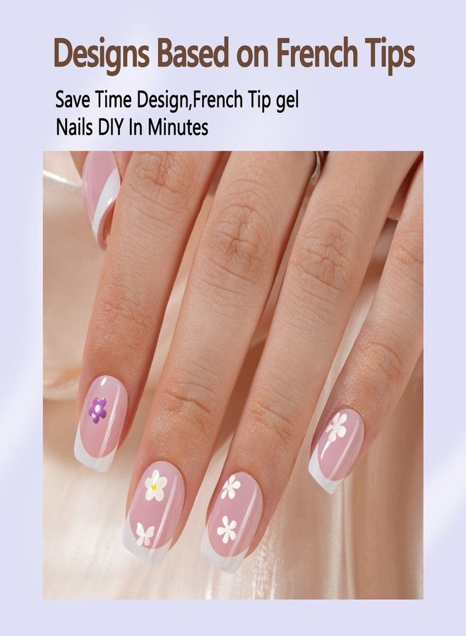 Misssix French Gel Nail Tips, 150Pcs French Tip Press on Nails Short Square Pink, No Need to File 3 in 1 Tips Pre-lasting, Gel Fake Nails for Nail Art DIY 15 Sizes - Image 5