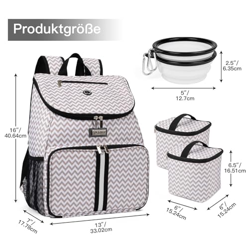 BAGLHER丨Dog Travel Bag, Airline Approved Pet Supplies Backpack, Dog Travel Backpack with 2 Silicone Collapsible Bowls and 2 Food Baskets - Image 3