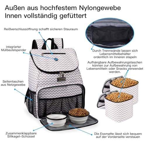 BAGLHER丨Dog Travel Bag, Airline Approved Pet Supplies Backpack, Dog Travel Backpack with 2 Silicone Collapsible Bowls and 2 Food Baskets - Image 4