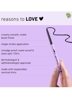 Plum Kohl Kajal Deep Black Kajal Pencil Matte Finish Smudge Proof & Waterproof Makeup, 0.35 g  - Image 3