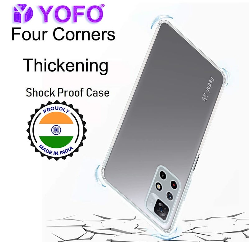YOFO Back Cover for Mi Redmi Note 11T (5G)/Poco M4 Pro (5G) (Flexible|Silicone|Transparent|Camera Protection|DustPlug) - Image 4