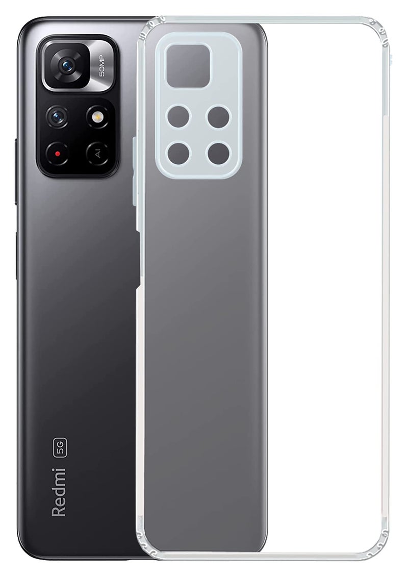 YOFO Back Cover for Mi Redmi Note 11T (5G)/Poco M4 Pro (5G) (Flexible|Silicone|Transparent|Camera Protection|DustPlug) - Image 5