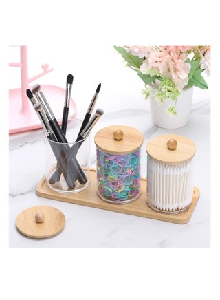 Bathroom Jar & Cotton Ball Holder Set