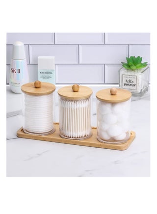 Bathroom Jar & Cotton Ball Holder Set