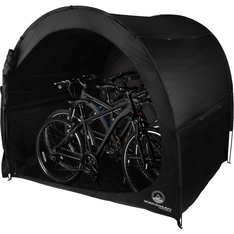Wakeman Bike Storage Shed - 6.5x5.3x5.3 Bike Cover Holds up to 4 Bicycles - Water and UV-Resistant Pop Up Tent with Carry Bag by Wakeman Outdoors (Black) - Image 1