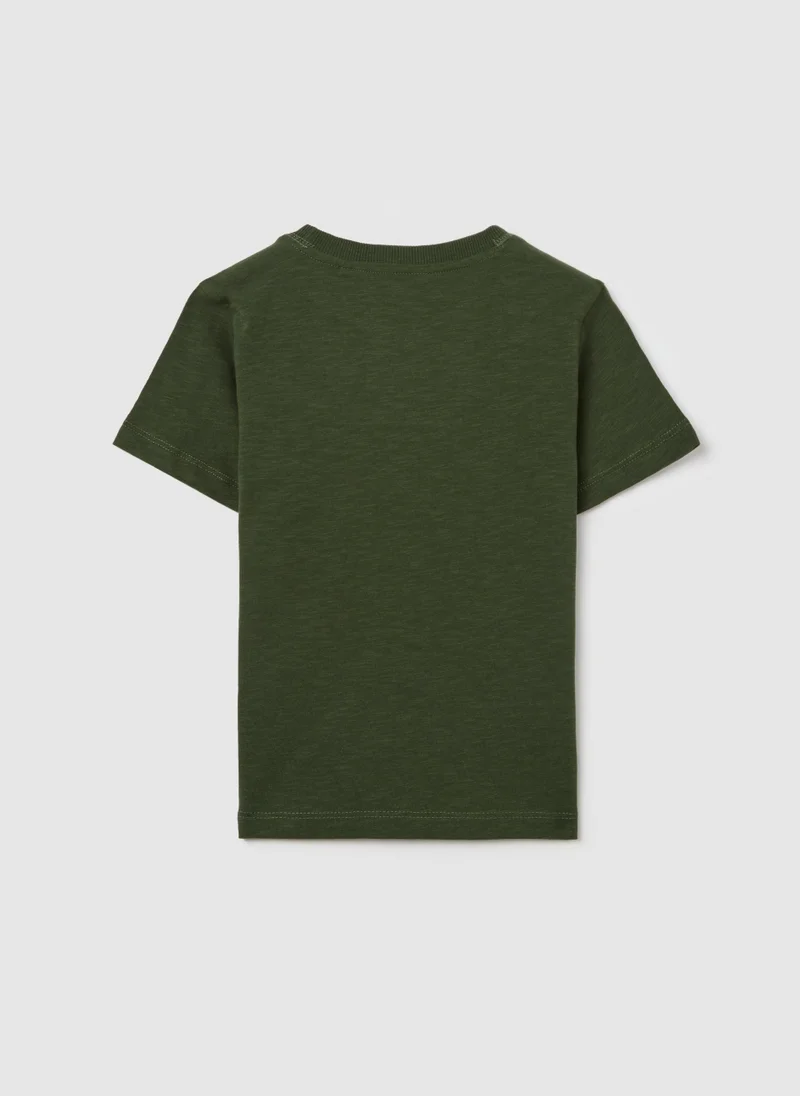 او في اس Ovs Kids Green Short Sleeve Cotton T-Shirt