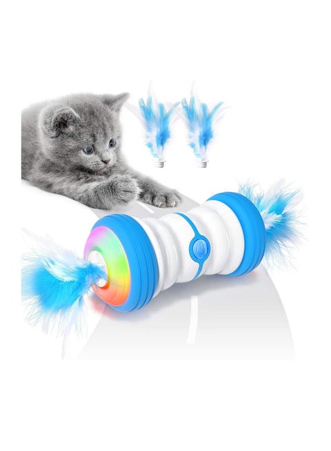 Cat Toys Interactive for Indoor Cats, Electric Automatic Robotic Cat Toy, Bulit In Active Program, Replacement Feather, Colorful Light, Catnip, Bells, Fun Motion Toy for Cat Kitten Exercise