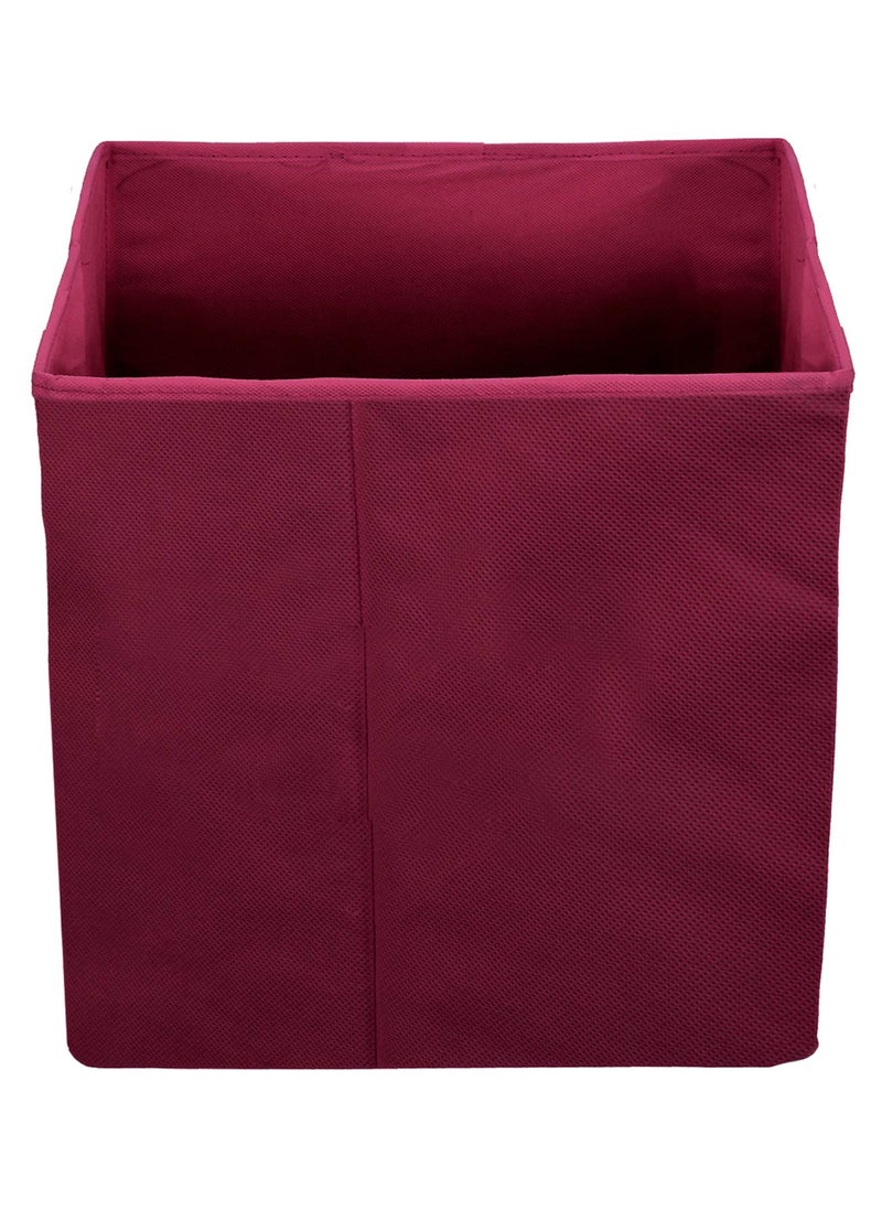 Kuber Industries Kuber Industries Disney Mickey Mouse Print Non Woven Fabric Foldable Cube Cloth Toy, Books Storage Box Wardrobe Organiser with Handle (Maroon, Large, 3 Pieces)  - Image 5