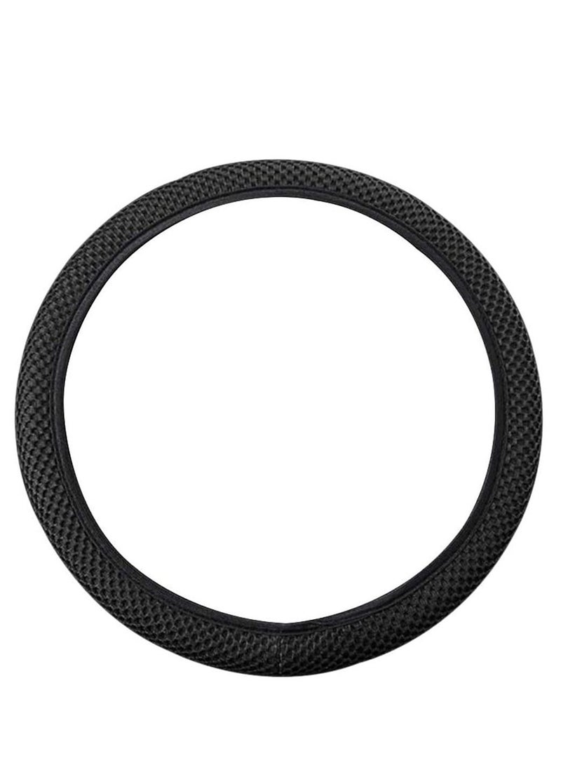 Y&D Elastic Stretch Steering Wheel Cover, Universal 15 Inch Automotive Microfiber Breathable Ice Silk, Anti Slip, Odorless, Warm In Winter And Cool Summer (Black)  - Image 1