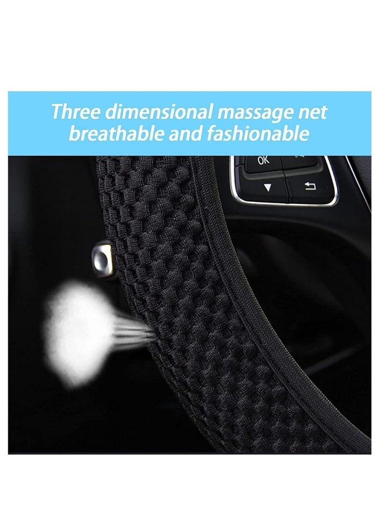Y&D Elastic Stretch Steering Wheel Cover, Universal 15 Inch Automotive Microfiber Breathable Ice Silk, Anti Slip, Odorless, Warm In Winter And Cool Summer (Black)  - Image 2