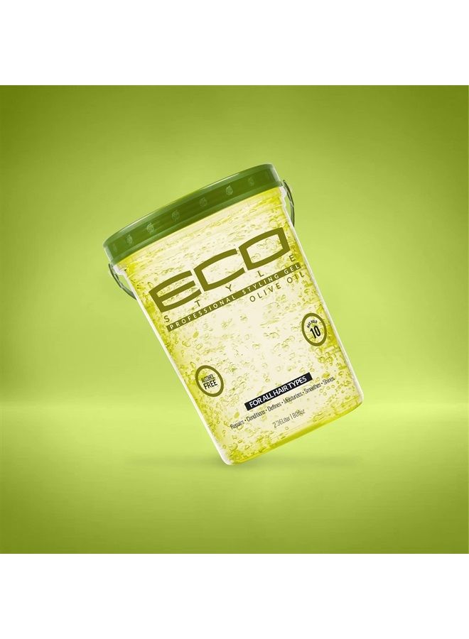 Eco Style Gel Olive Oil Styling Gel - Adds Shine and Tames Split Ends - Delivers Moisture to the Scalp - Nourishes And Repairs - Provides Weightless and Superior Hold - Ideal for all Hair - 80 oz