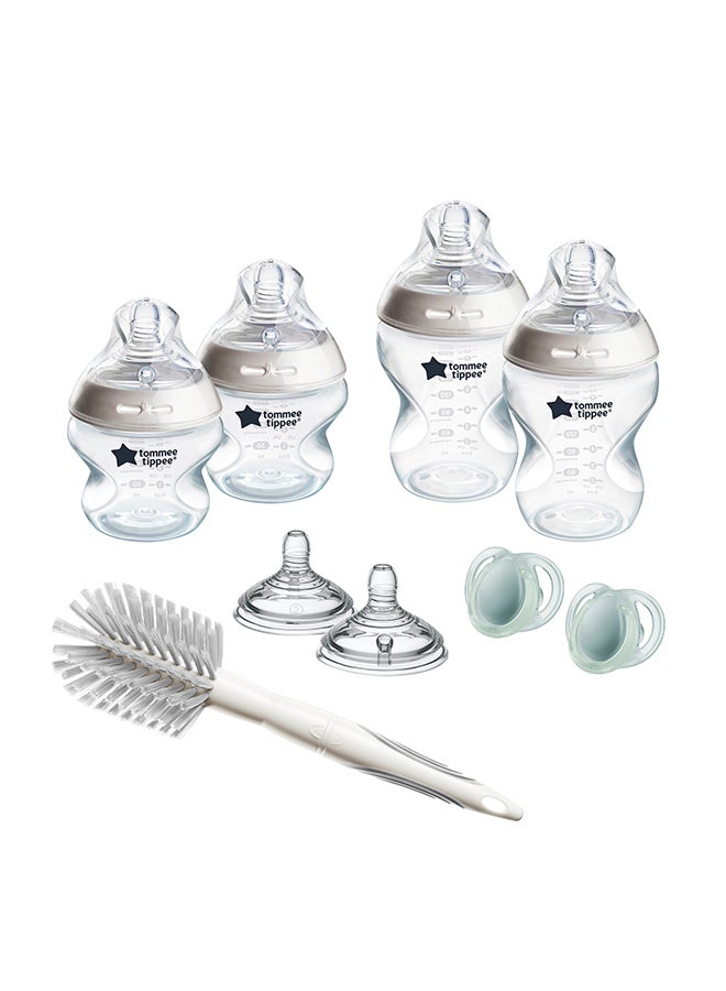 tommee tippee Closer To Nature Newborn Baby Bottle Starter Kit, 2x150ml and 2x260ml Anti-Colic Baby Bottles With Slow Flow Teats, 0+ Months - Assorted - Image 1