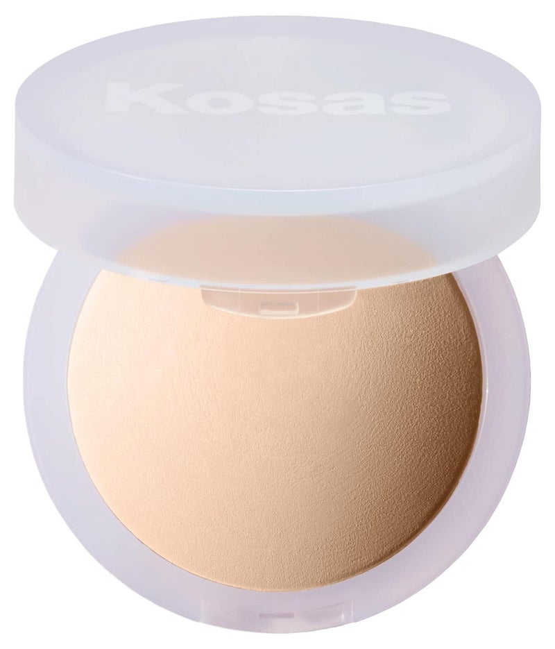 بودرة كوساس كلاود سيت لتثبيت الوجه - تحكم في اللمعان الناعم، لمسة شفافة، لمسة نهائية محمولة، طويلة الأمد، بودرة خفيفة مضغوطة للخبز، خفيفة ورقيقة، متوسطة