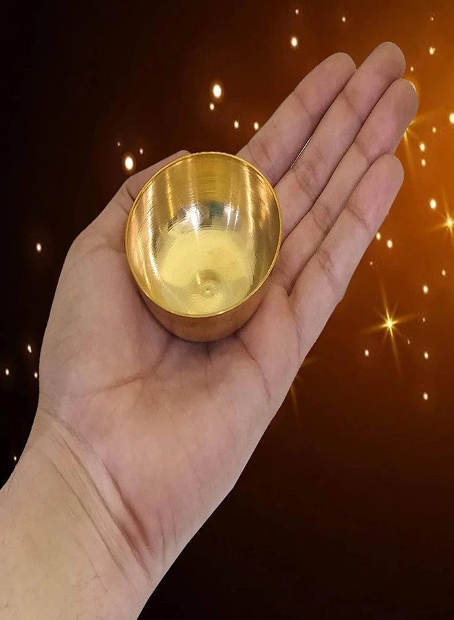 SATVIK STORE مجموعة ساتفيك المكونة من 8 أوعية نحاسية كبيرة لبوجا | أوعية نحاسية نقية للبراساد والتأمل واليوجا وديوالي | لوازم مذبح بهوج كاتوري الهندي - Image 2