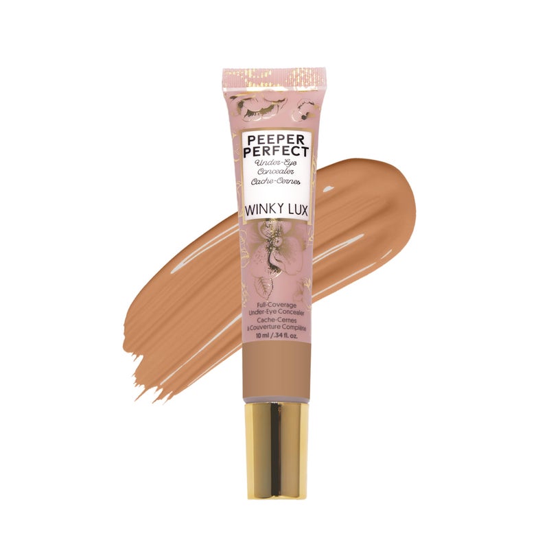 Winky Lux Peeper Perfect Under Eye Concealer, Makeup & Eye Brightener, Full Coverage Concealer for Dark Circles, Color Corrector & Eye Primer With Collagen, Hyaluronic Acid & Vitamin E (Golden Medium) - Image 1