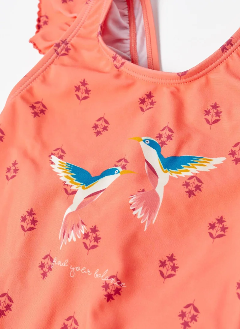 زيبي Swimsuit with Hummingbirds UV 80 Protection for Baby Girls