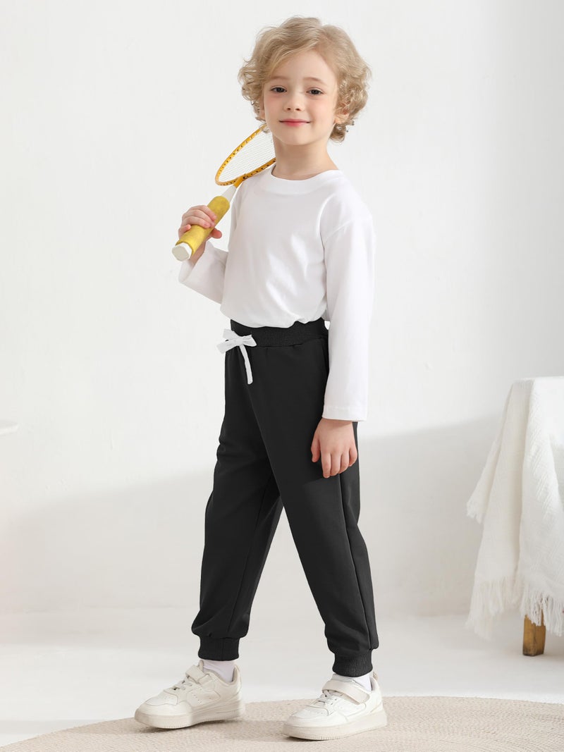Resinta 4 Pack Toddler Boys Sweatpants Kids Pull On Casual Pants Athletic Joggers with Drawstring Pockets for Boys - Image 2