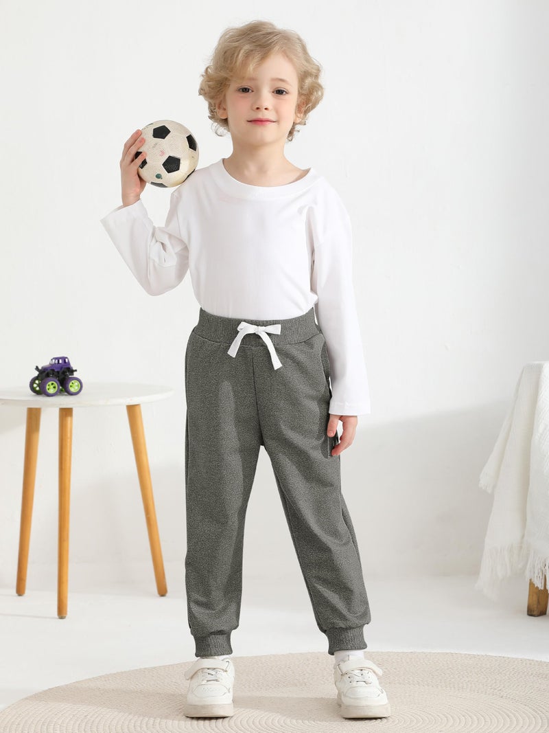 Resinta 4 Pack Toddler Boys Sweatpants Kids Pull On Casual Pants Athletic Joggers with Drawstring Pockets for Boys - Image 3